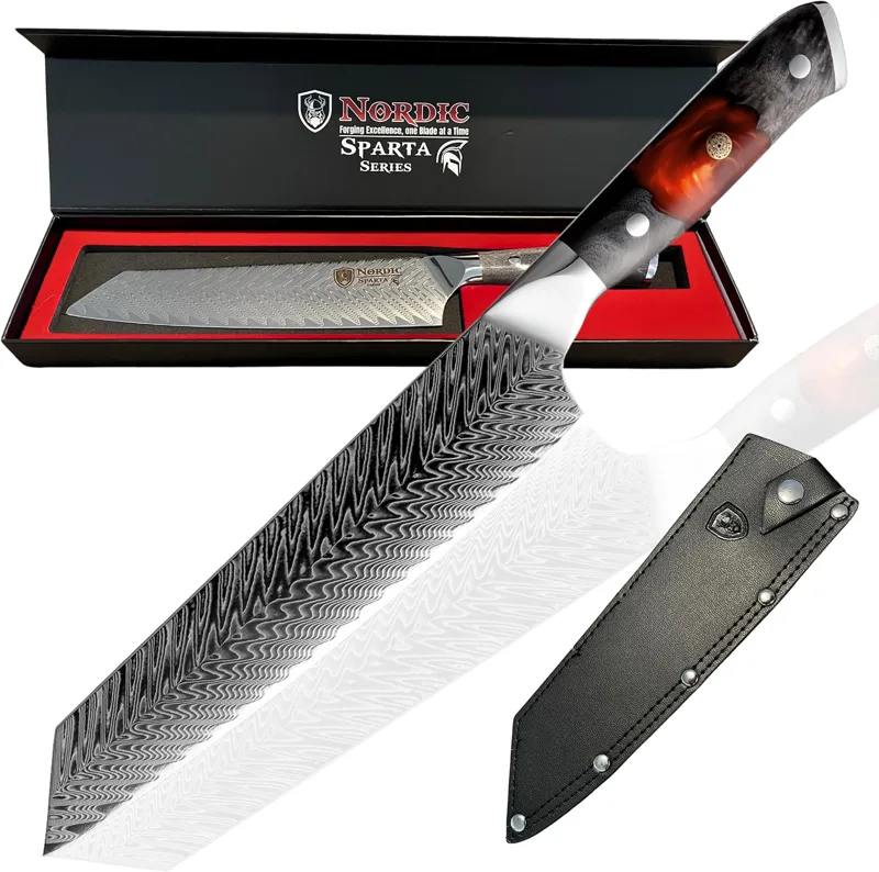 Faca de chef damasco Nordic Kiritsuke com cabo de bordo